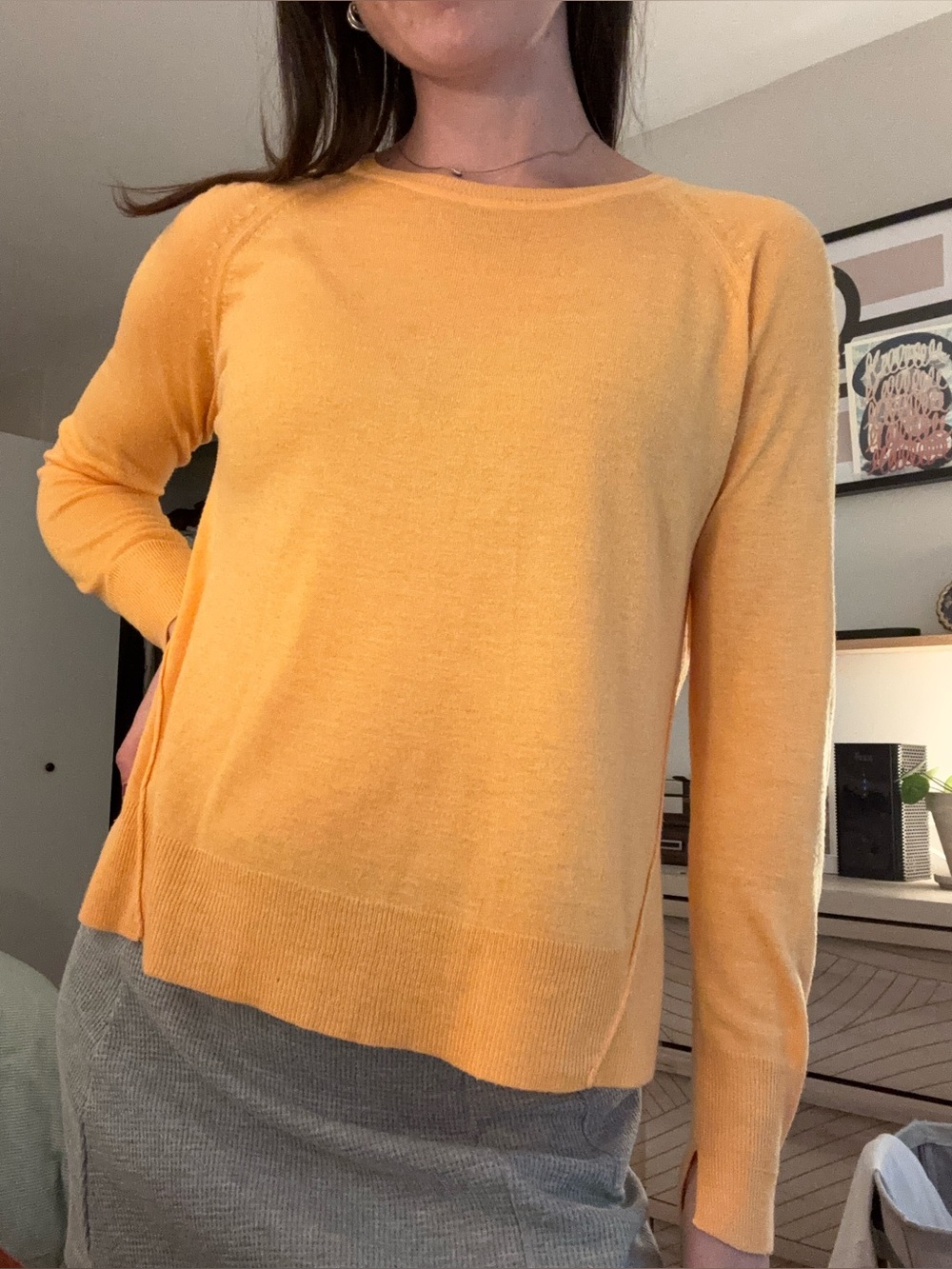 Zara Light Orange Crewneck Sweater